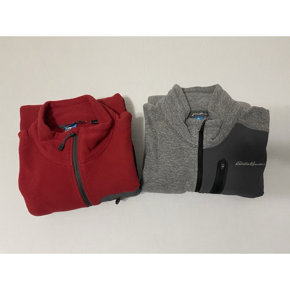 LOT OF 2 EDDIE‎ BAUER FIRST ASCENT POLARTEC FLEECE PULL OVER TOPS M